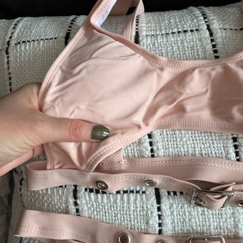 Pink Cut Out Rave Ready Bikini - Picture 2 of 4